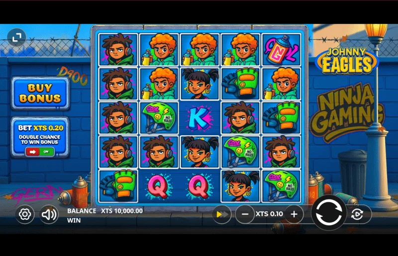 Johnny Eagles - game screen with the reels